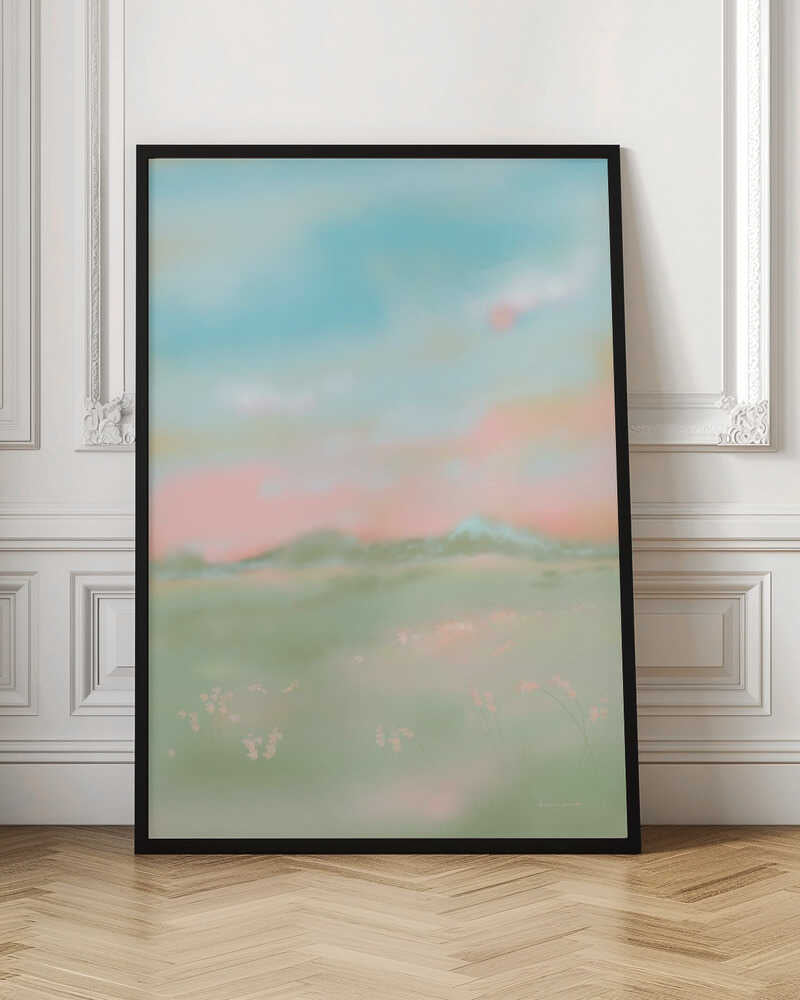 Dreamy Pastel Meadow - Stretched Canvas Poster or Fine Art Print