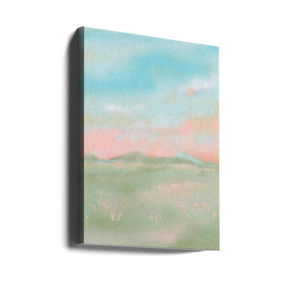 Dreamy Pastel Meadow - Stretched Canvas Poster or Fine Art Print