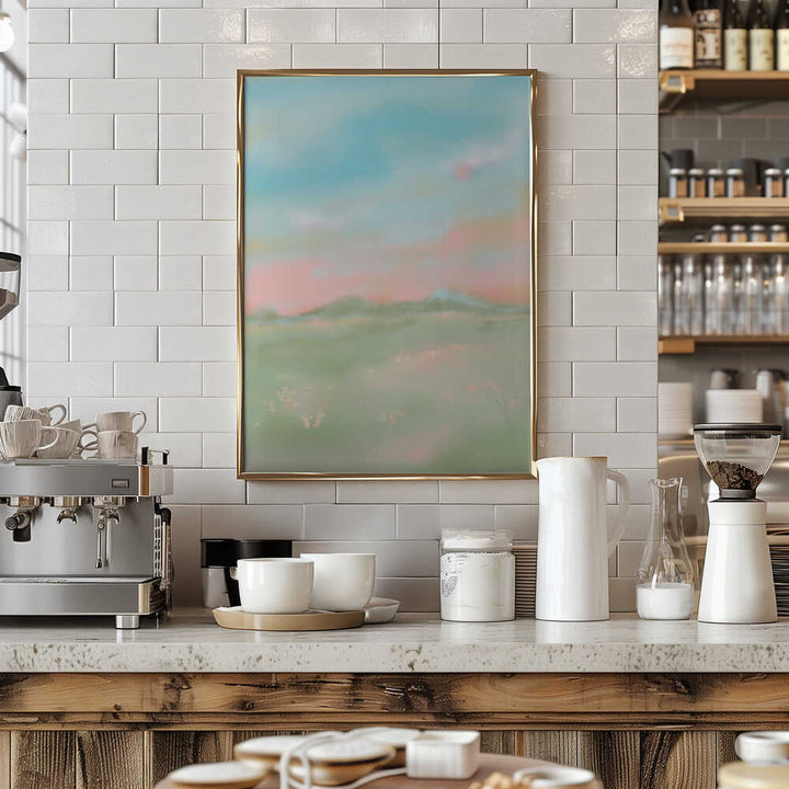 Dreamy Pastel Meadow - Stretched Canvas Poster or Fine Art Print