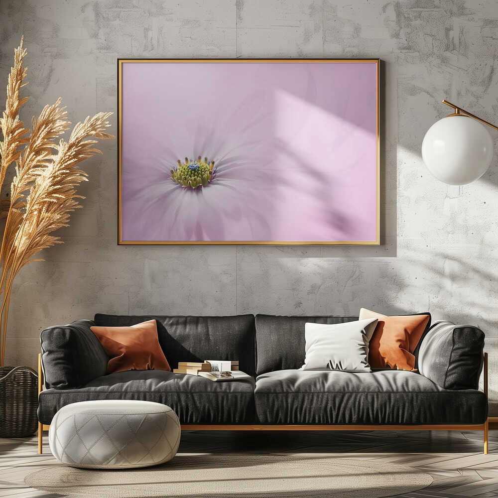 Dreamy Pink Flower - Floral Photographic Stretched Canvas Poster or Fine Art Print