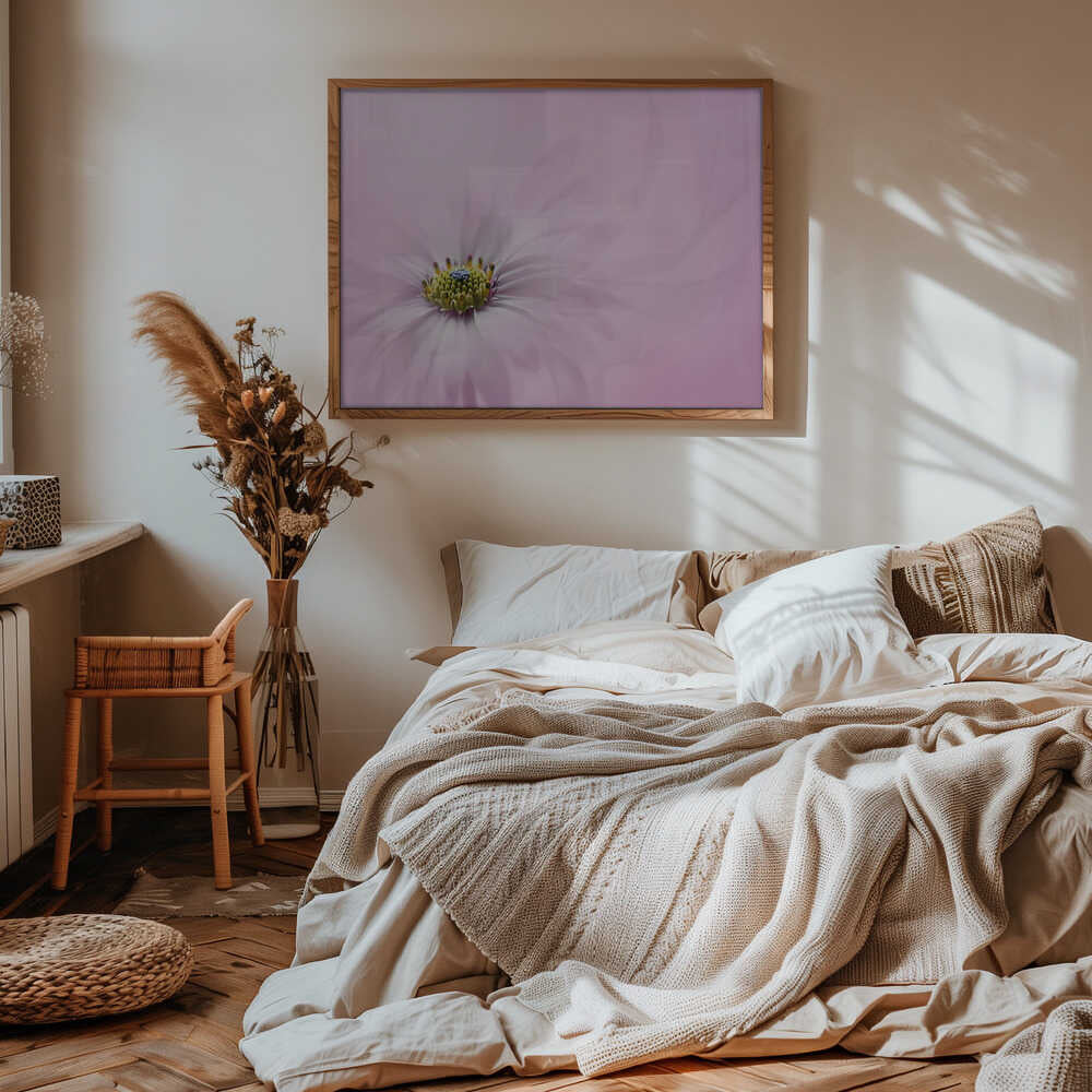 Dreamy Pink Flower - Floral Photographic Stretched Canvas Poster or Fine Art Print