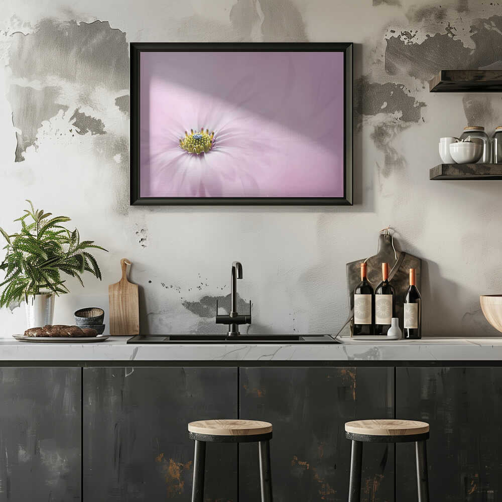 Dreamy Pink Flower - Floral Photographic Stretched Canvas Poster or Fine Art Print