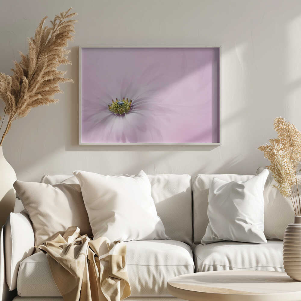 Dreamy Pink Flower - Floral Photographic Stretched Canvas Poster or Fine Art Print