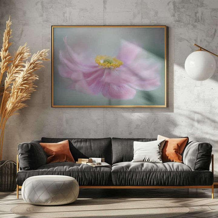 Dreamy Pink Flower - Floral Photographic Stretched Canvas Poster or Fine Art Print