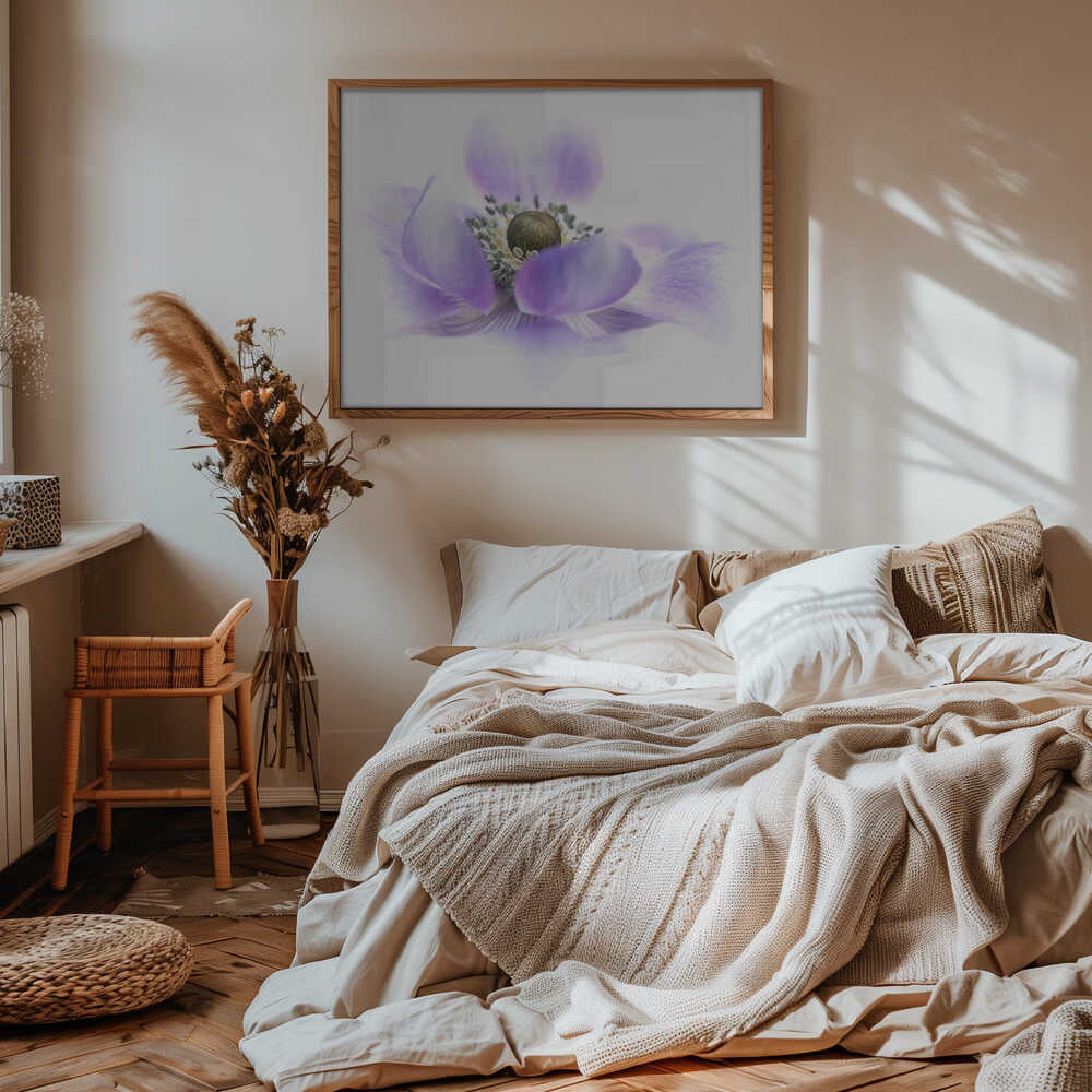 Dreamy Purple Blossom - Floral Photographic Stretched Canvas Poster or Fine Art Print