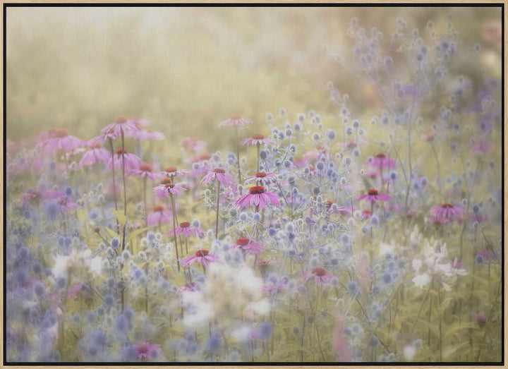 Dreamy Purple Flowers - Floral Photographic Stretched Canvas Poster or Fine Art Print