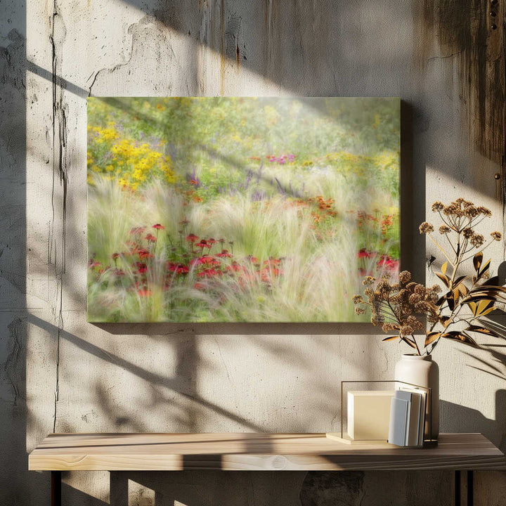 Dreamy Summer Meadow - Floral Photographic Stretched Canvas Poster or Fine Art Print