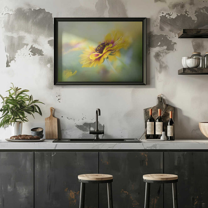 Dreamy Yellow Bloom - Floral Photographic Stretched Canvas Poster or Fine Art Print