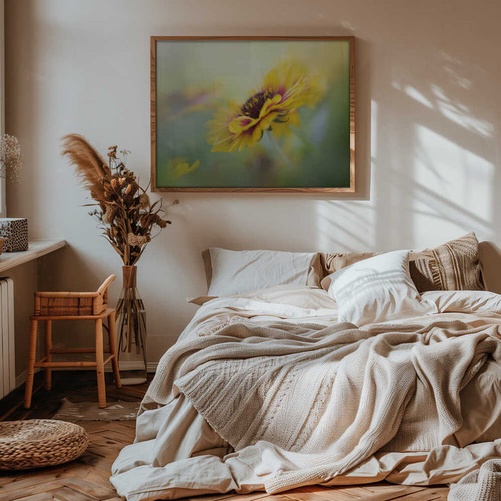 Dreamy Yellow Bloom - Floral Photographic Stretched Canvas Poster or Fine Art Print