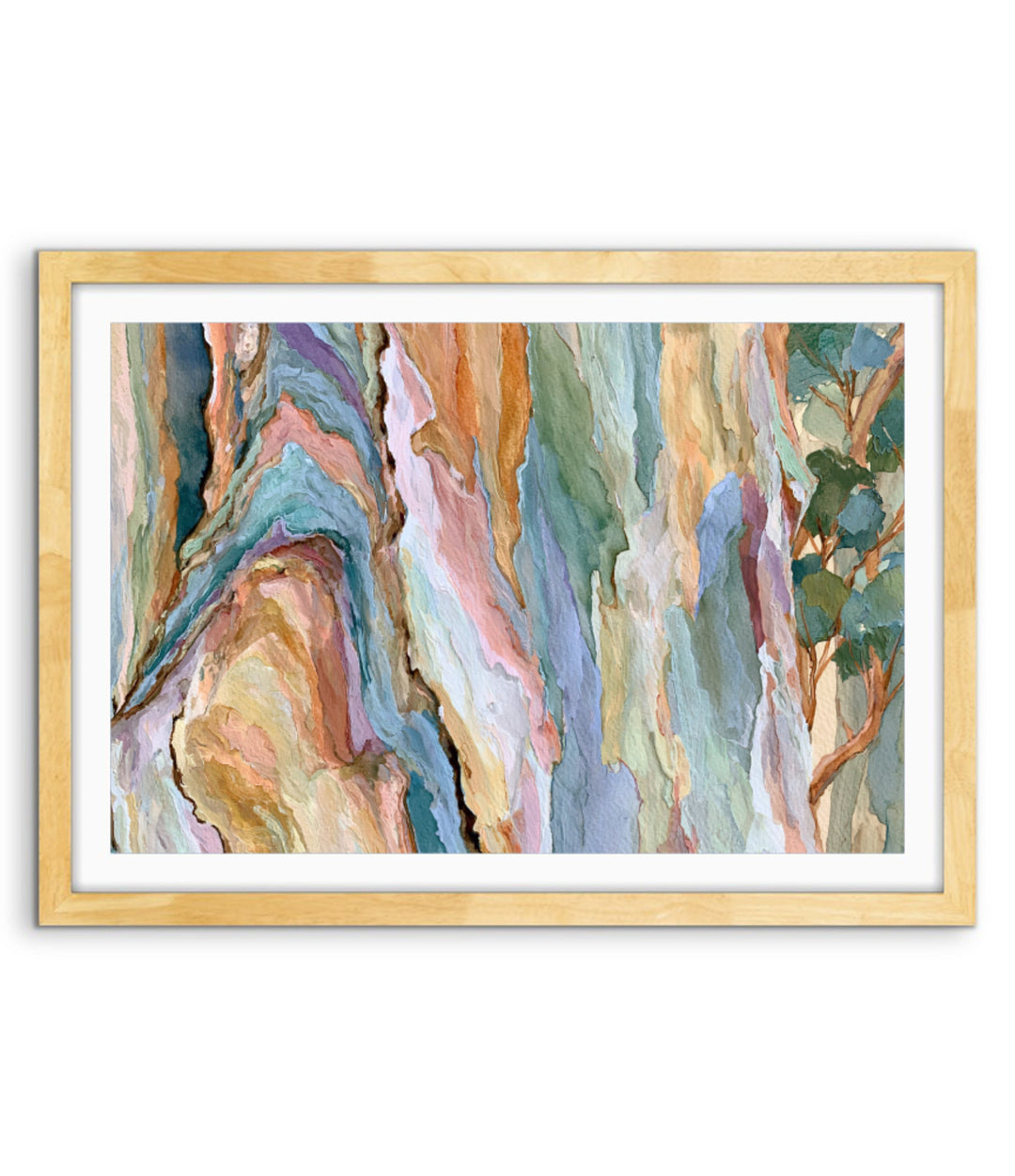 Dripping Soft Ochre II by IHeartStudio - Australian Eucalypt Bark Canvas Print