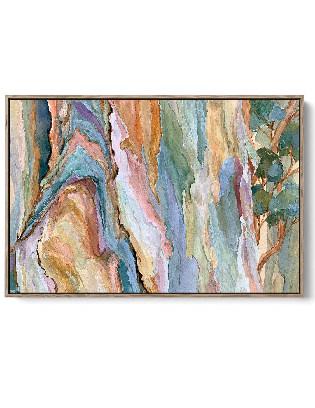 Dripping Soft Ochre II by IHeartStudio - Australian Eucalypt Bark Canvas Print
