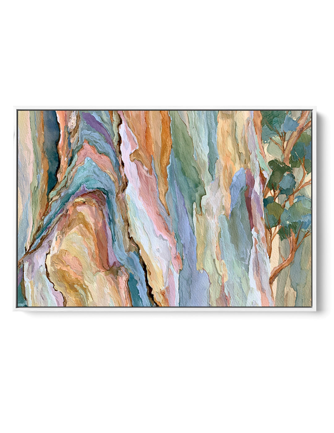 Dripping Soft Ochre II by IHeartStudio - Australian Eucalypt Bark Canvas Print