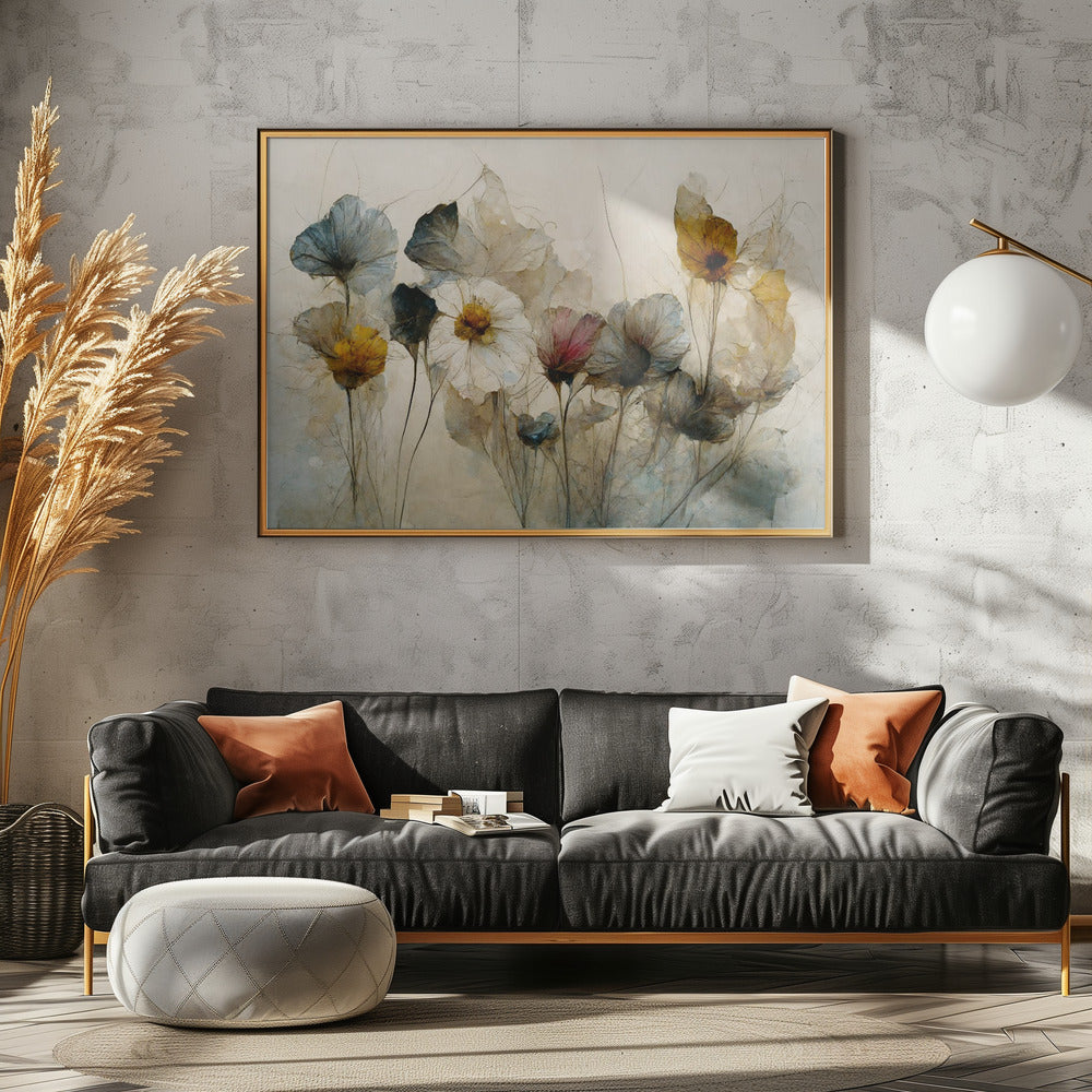Dry Flower Bouquet - Stretched Canvas, Poster or Fine Art Print I Heart Wall Art
