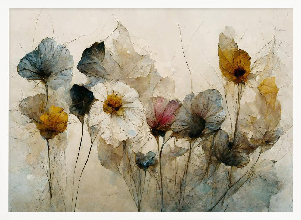 Dry Flower Bouquet - Stretched Canvas, Poster or Fine Art Print I Heart Wall Art