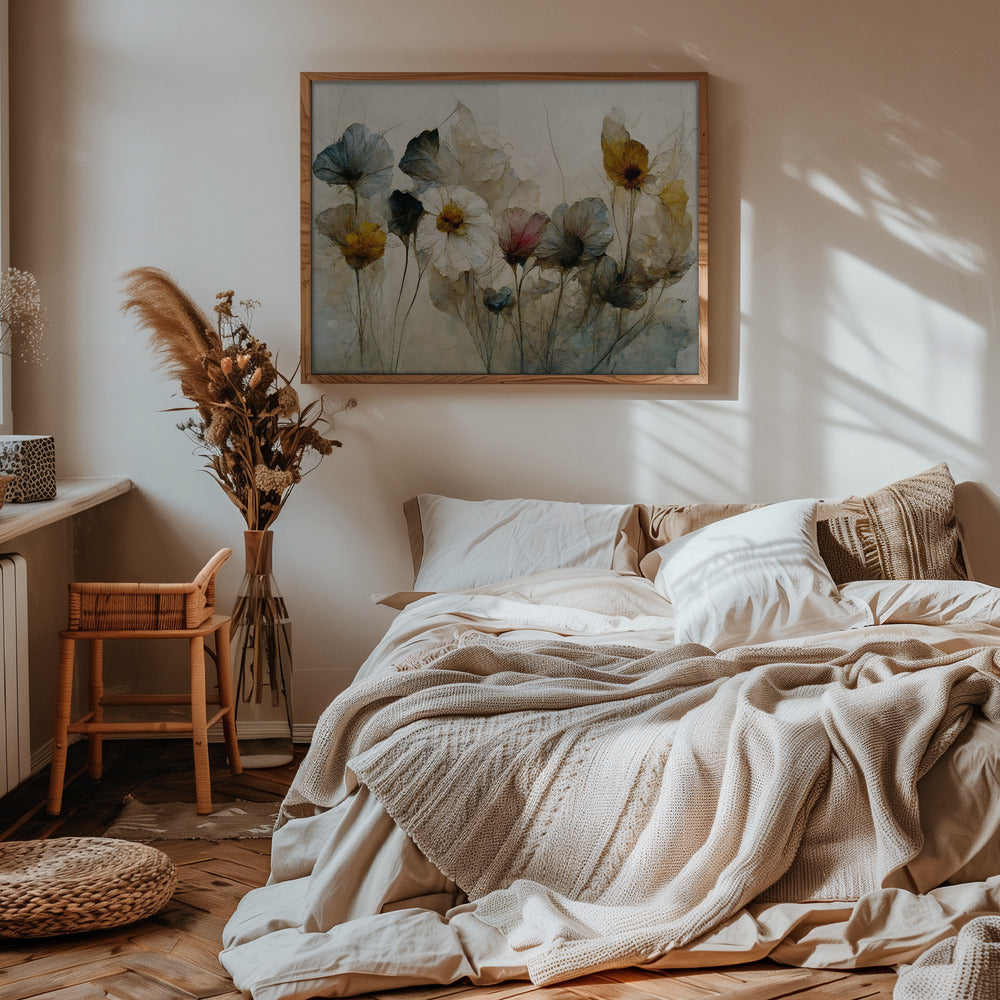 Dry Flower Bouquet - Stretched Canvas, Poster or Fine Art Print I Heart Wall Art