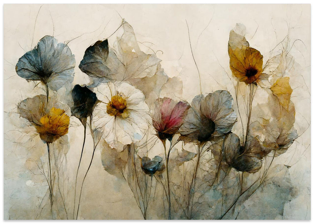 Dry Flower Bouquet - Stretched Canvas, Poster or Fine Art Print I Heart Wall Art