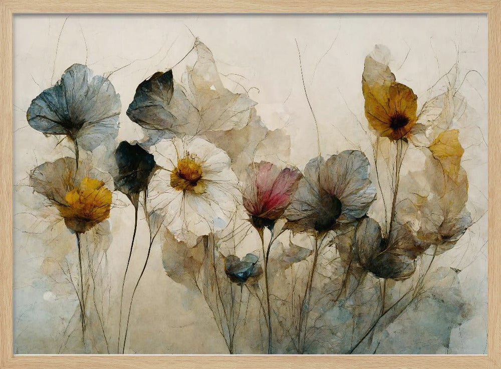 Dry Flower Bouquet - Stretched Canvas, Poster or Fine Art Print I Heart Wall Art