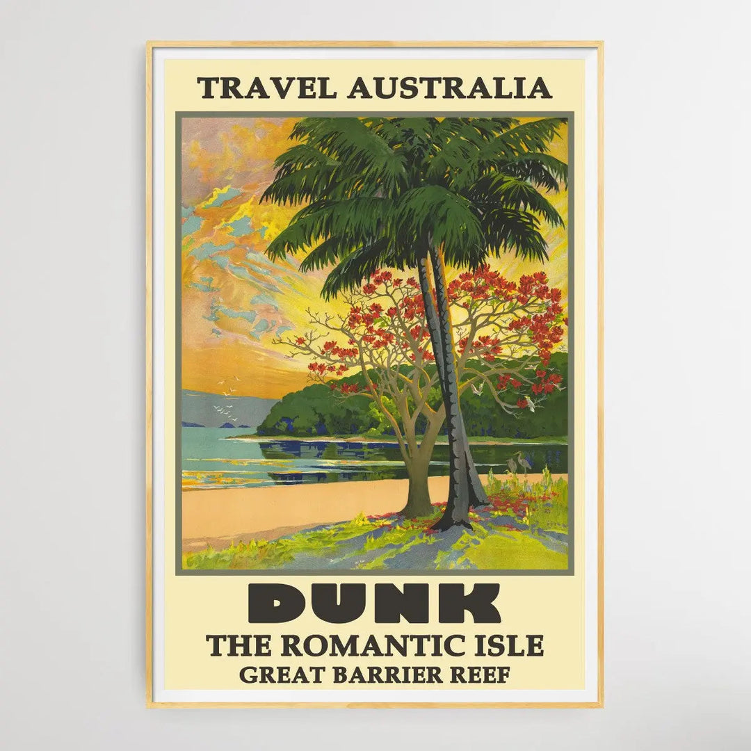 Dunk Island Vintage Travel Poster - I Heart Wall Art