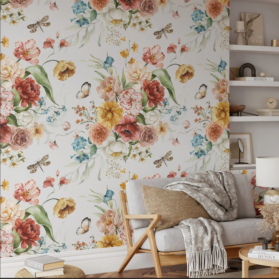 Dutch Florals - Light - Wallpaper I Heart Wall Art Australia
