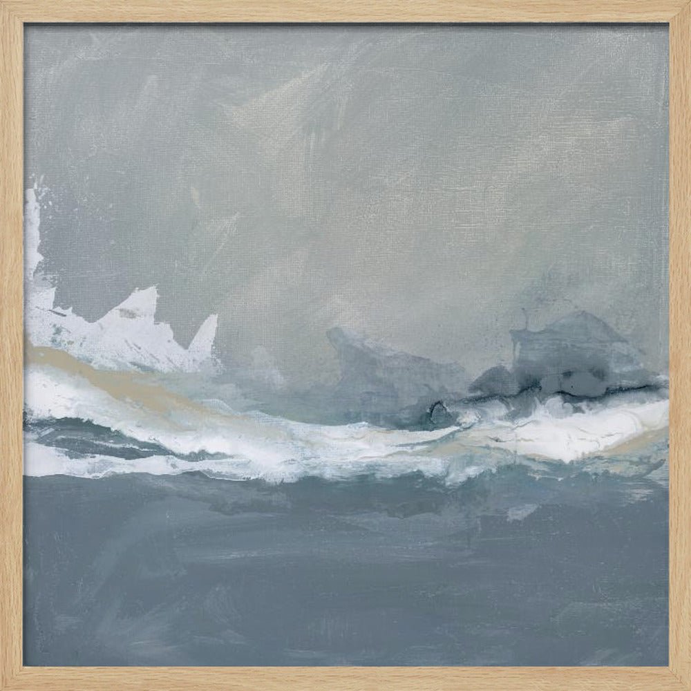 Dynamic Ocean Waves Under a Cloudy Sky - Square Stretched Canvas, Poster or Fine Art Print - I Heart Wall Art - Poster Print, Canvas Print or Framed Art Print