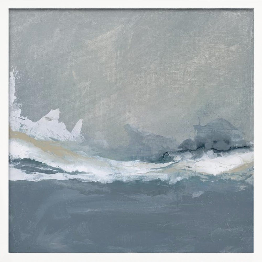 Dynamic Ocean Waves Under a Cloudy Sky - Square Stretched Canvas, Poster or Fine Art Print - I Heart Wall Art - Poster Print, Canvas Print or Framed Art Print