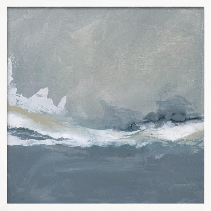 Dynamic Ocean Waves Under a Cloudy Sky - Square Stretched Canvas, Poster or Fine Art Print - I Heart Wall Art - Poster Print, Canvas Print or Framed Art Print