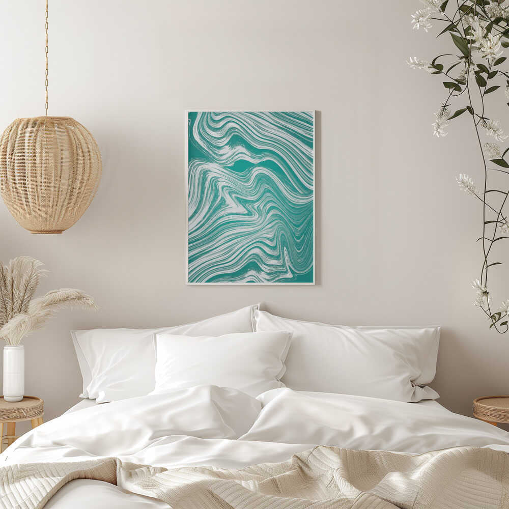 Dynamic Teal Flow - Stretched Canvas, Poster or Fine Art Print - I Heart Wall Art - Poster Print, Canvas Print or Framed Art Print