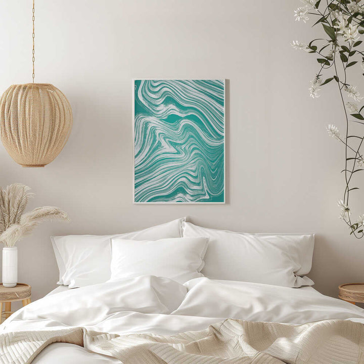 Dynamic Teal Flow - Stretched Canvas, Poster or Fine Art Print - I Heart Wall Art - Poster Print, Canvas Print or Framed Art Print