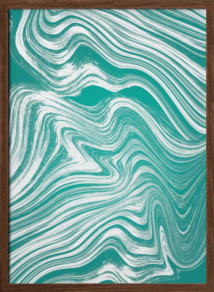Dynamic Teal Flow - Stretched Canvas, Poster or Fine Art Print - I Heart Wall Art - Poster Print, Canvas Print or Framed Art Print