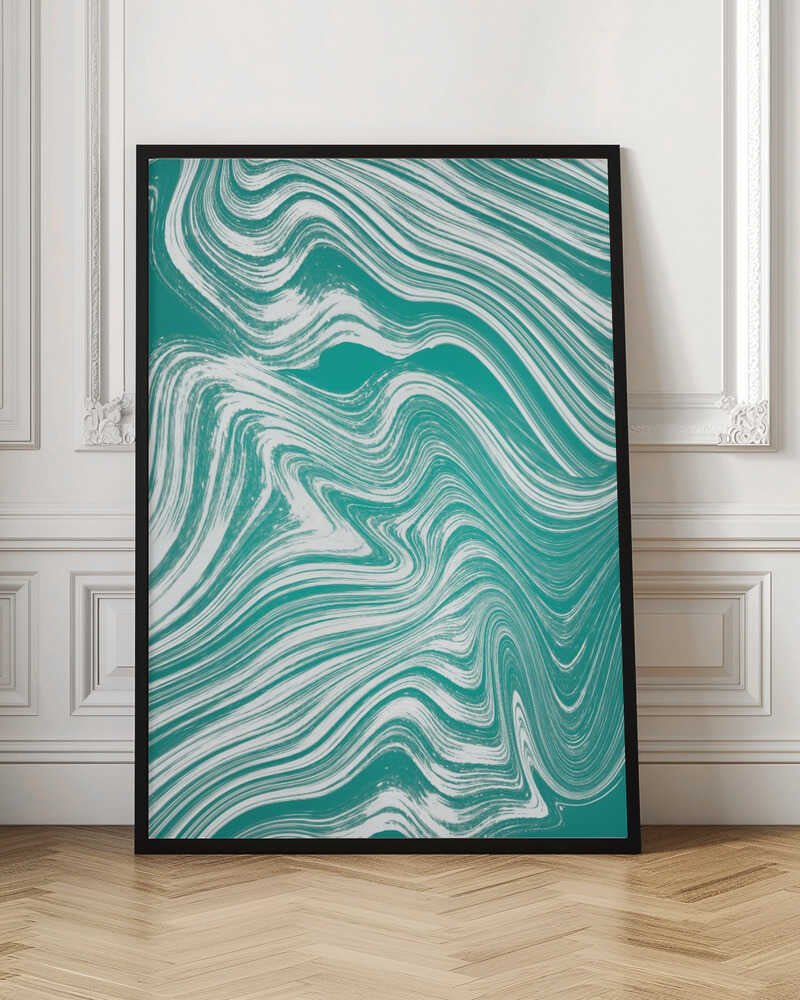 Dynamic Teal Flow - Stretched Canvas, Poster or Fine Art Print - I Heart Wall Art - Poster Print, Canvas Print or Framed Art Print