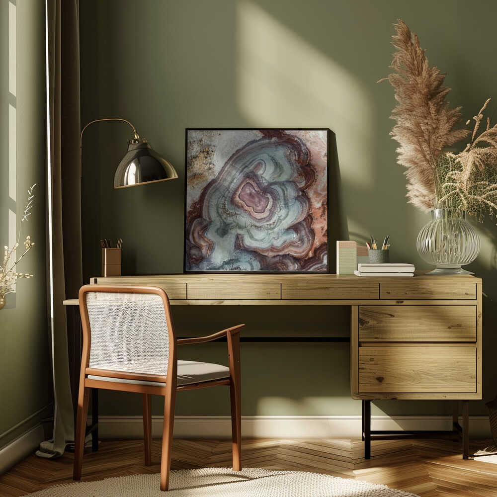 Earthy Agate Layers - Square Stretched Canvas, Poster or Fine Art Print - I Heart Wall Art - Poster Print, Canvas Print or Framed Art Print