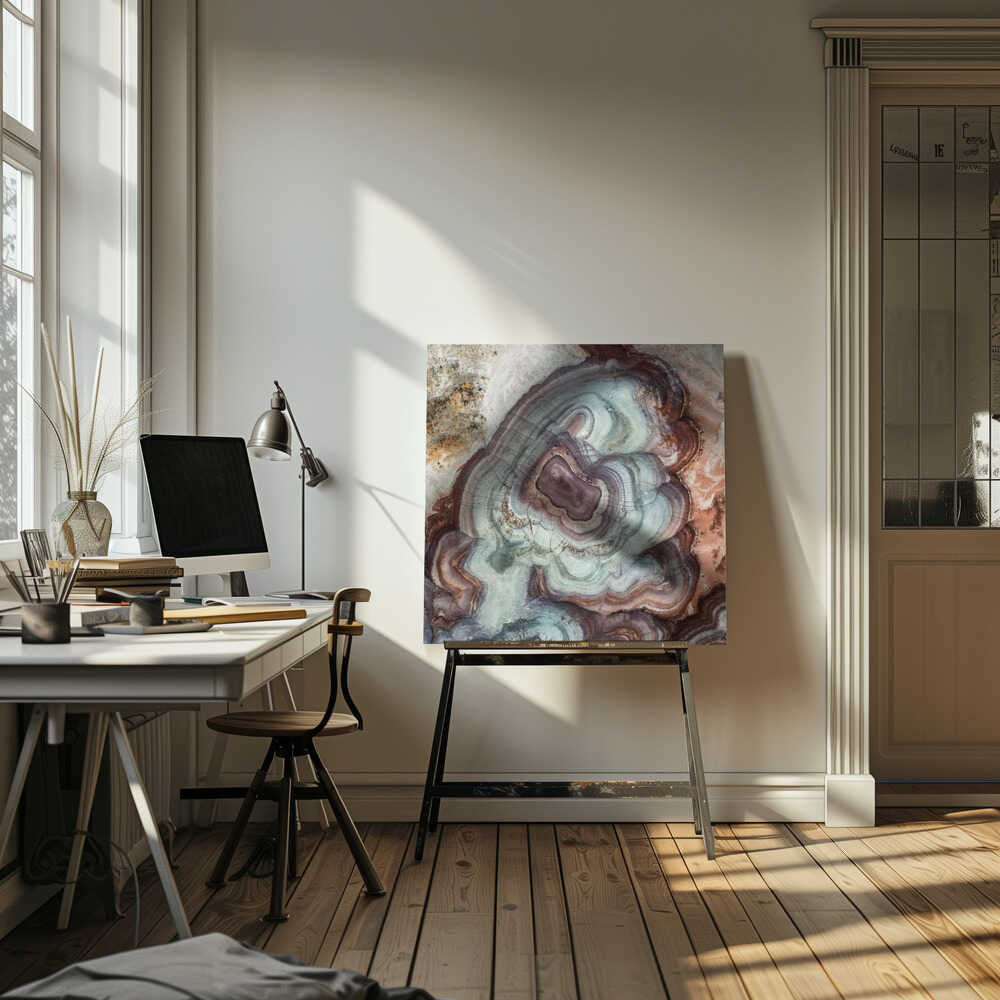 Earthy Agate Layers - Square Stretched Canvas, Poster or Fine Art Print - I Heart Wall Art - Poster Print, Canvas Print or Framed Art Print