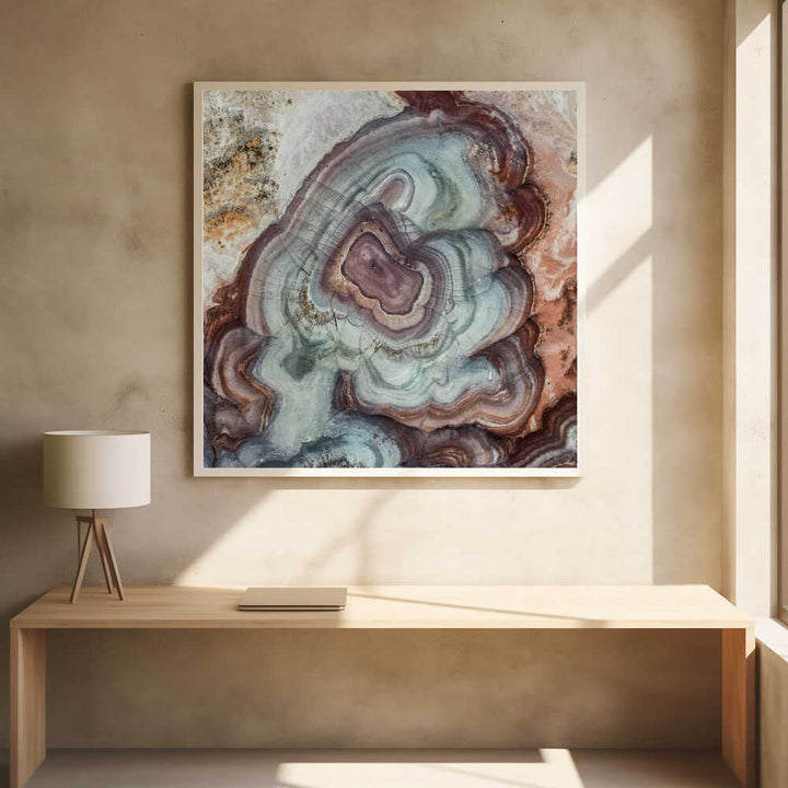 Earthy Agate Layers - Square Stretched Canvas, Poster or Fine Art Print - I Heart Wall Art - Poster Print, Canvas Print or Framed Art Print