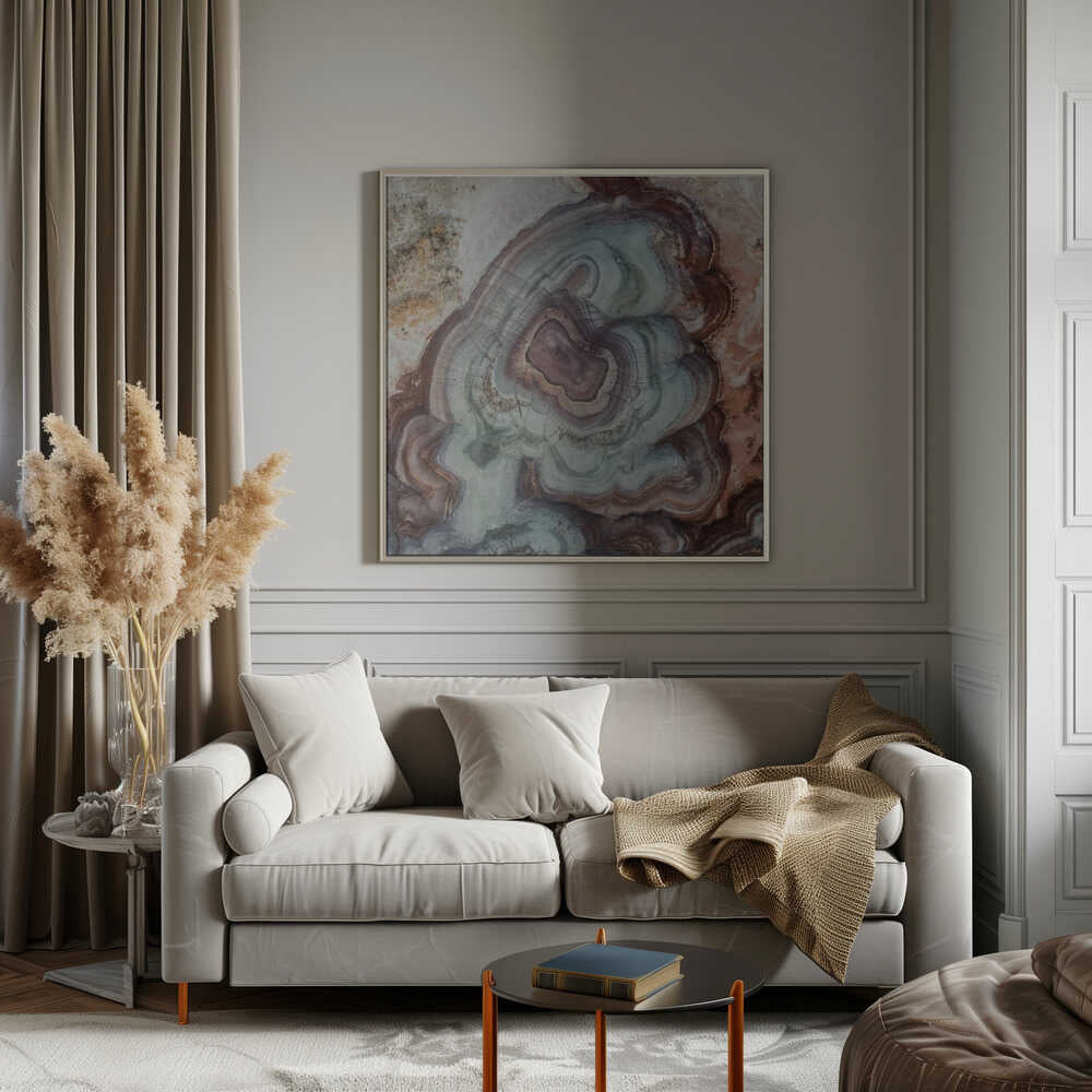 Earthy Agate Layers - Square Stretched Canvas, Poster or Fine Art Print - I Heart Wall Art - Poster Print, Canvas Print or Framed Art Print