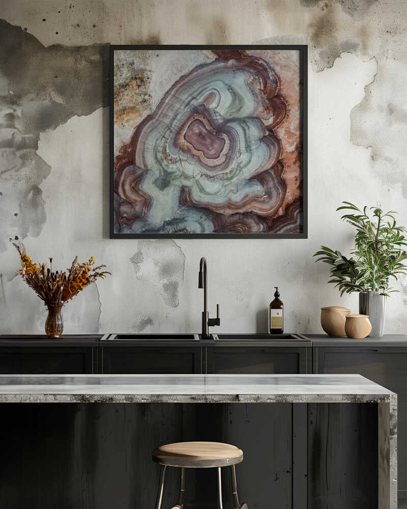 Earthy Agate Layers - Square Stretched Canvas, Poster or Fine Art Print - I Heart Wall Art - Poster Print, Canvas Print or Framed Art Print