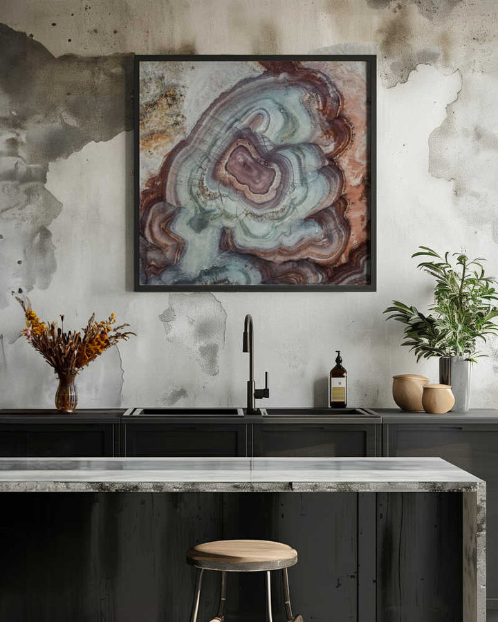 Earthy Agate Layers - Square Stretched Canvas, Poster or Fine Art Print - I Heart Wall Art - Poster Print, Canvas Print or Framed Art Print