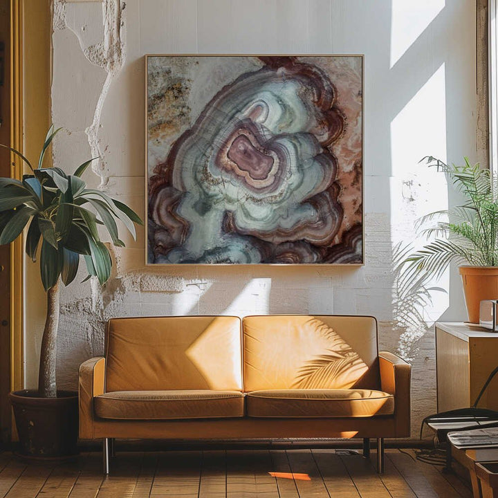 Earthy Agate Layers - Square Stretched Canvas, Poster or Fine Art Print - I Heart Wall Art - Poster Print, Canvas Print or Framed Art Print