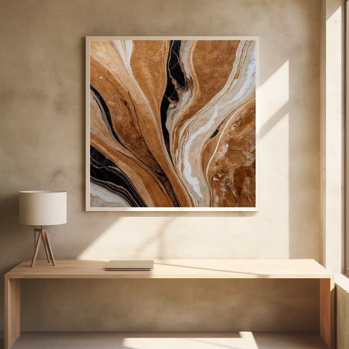 Earthy Agate Swirls - Square Stretched Canvas, Poster or Fine Art Print - I Heart Wall Art - Poster Print, Canvas Print or Framed Art Print