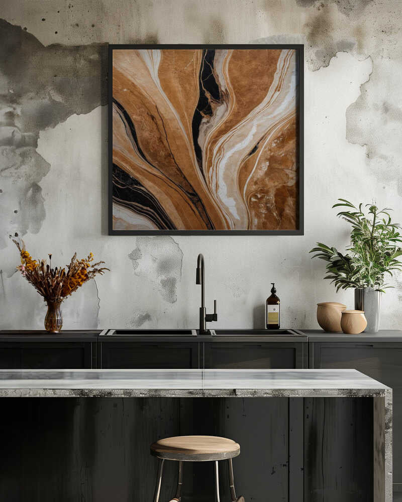 Earthy Agate Swirls - Square Stretched Canvas, Poster or Fine Art Print - I Heart Wall Art - Poster Print, Canvas Print or Framed Art Print