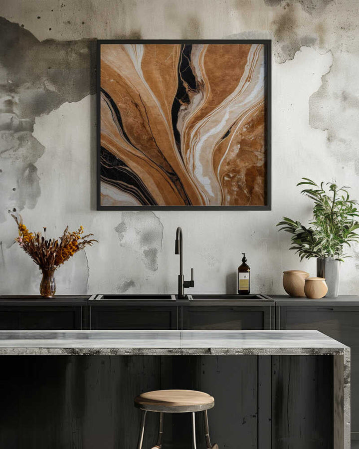 Earthy Agate Swirls - Square Stretched Canvas, Poster or Fine Art Print - I Heart Wall Art - Poster Print, Canvas Print or Framed Art Print