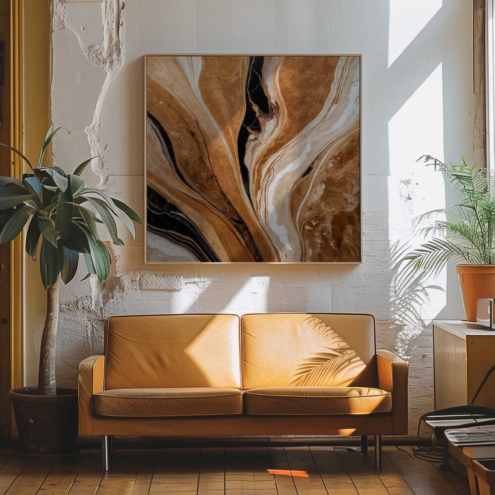 Earthy Agate Swirls - Square Stretched Canvas, Poster or Fine Art Print - I Heart Wall Art - Poster Print, Canvas Print or Framed Art Print
