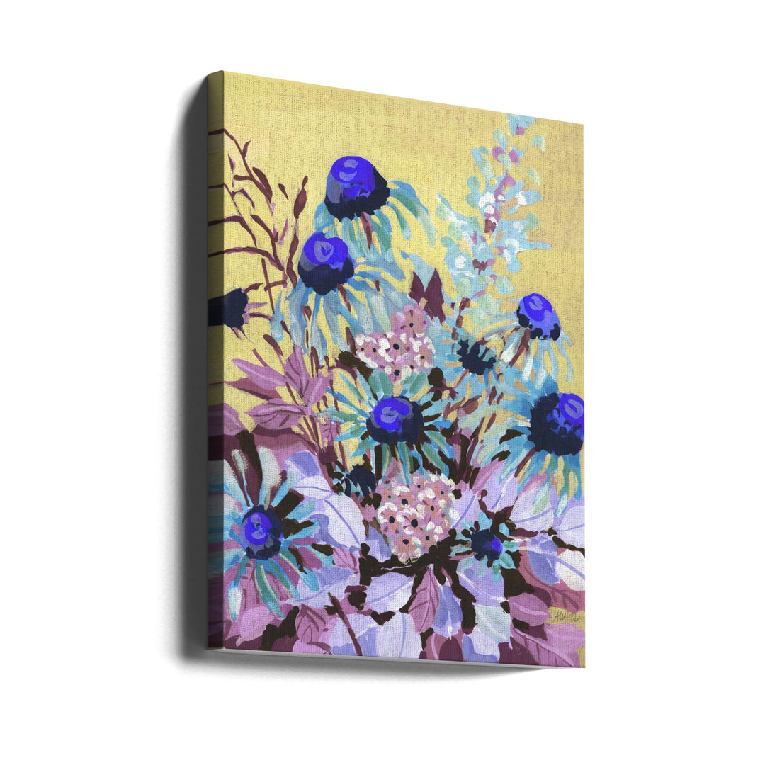 Echinacea Cobalt Blue - Stretched Canvas, Poster or Fine Art Print I Heart Wall Art