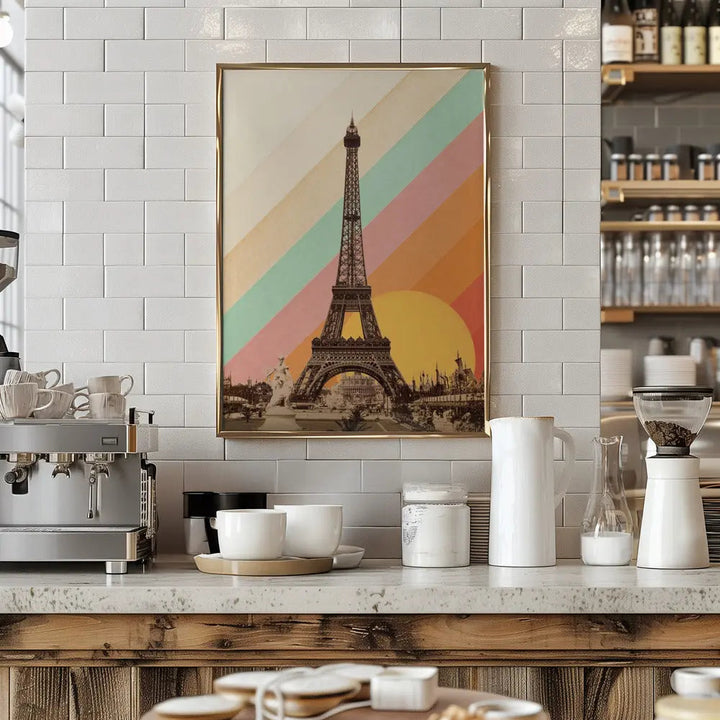Eiffel Tower Rainbow - Stretched Canvas, Poster or Fine Art Print I Heart Wall Art