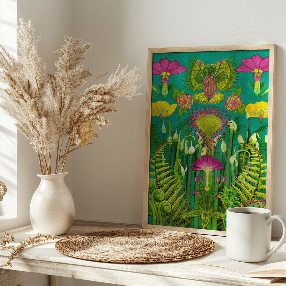 Electric Meadow.png - Stretched Canvas, Poster or Fine Art Print I Heart Wall Art