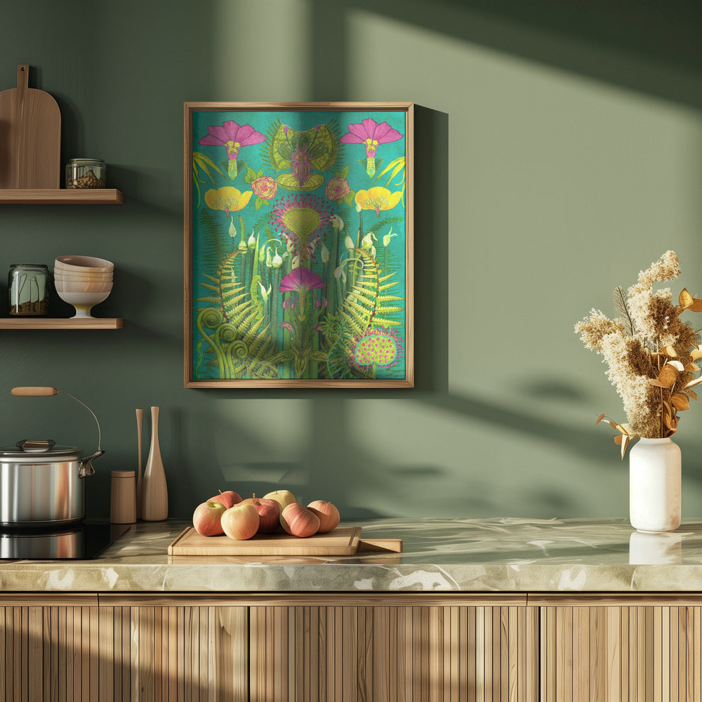 Electric Meadow.png - Stretched Canvas, Poster or Fine Art Print I Heart Wall Art