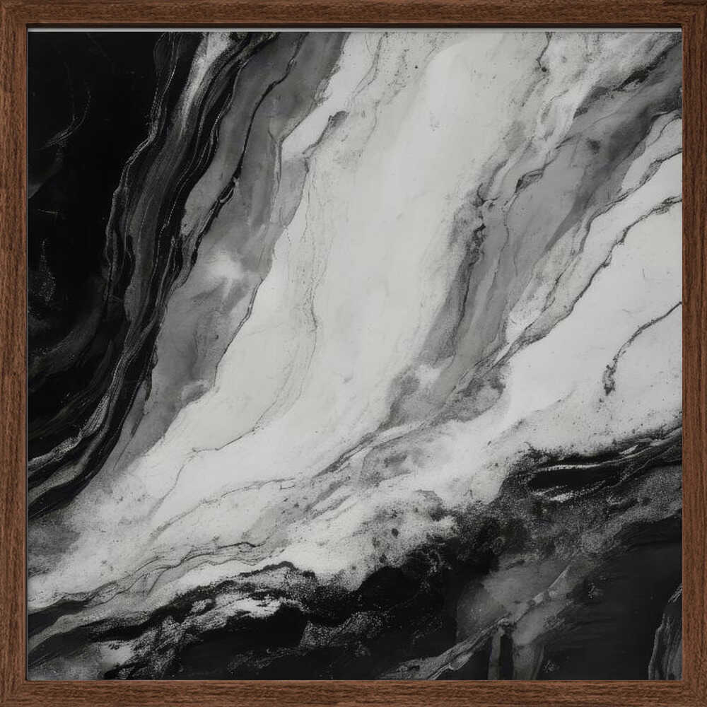 Elegant Black Marble - Square Stretched Canvas, Poster or Fine Art Print - I Heart Wall Art - Poster Print, Canvas Print or Framed Art Print