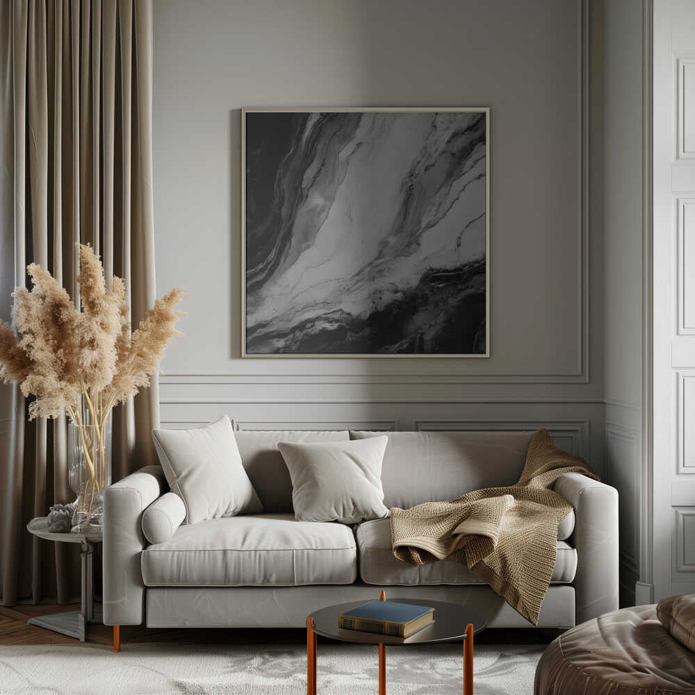 Elegant Black Marble - Square Stretched Canvas, Poster or Fine Art Print - I Heart Wall Art - Poster Print, Canvas Print or Framed Art Print