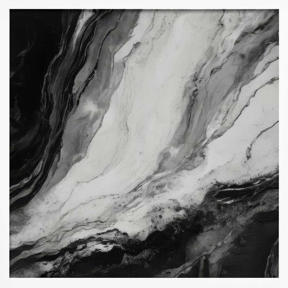 Elegant Black Marble - Square Stretched Canvas, Poster or Fine Art Print - I Heart Wall Art - Poster Print, Canvas Print or Framed Art Print
