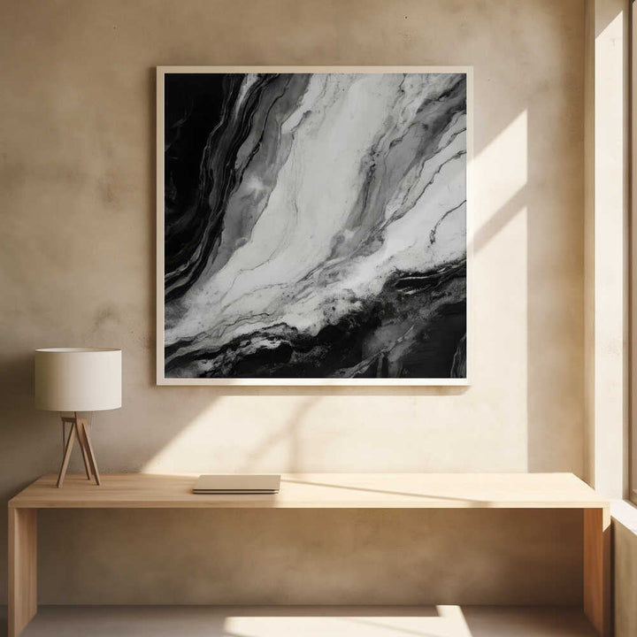 Elegant Black Marble - Square Stretched Canvas, Poster or Fine Art Print - I Heart Wall Art - Poster Print, Canvas Print or Framed Art Print