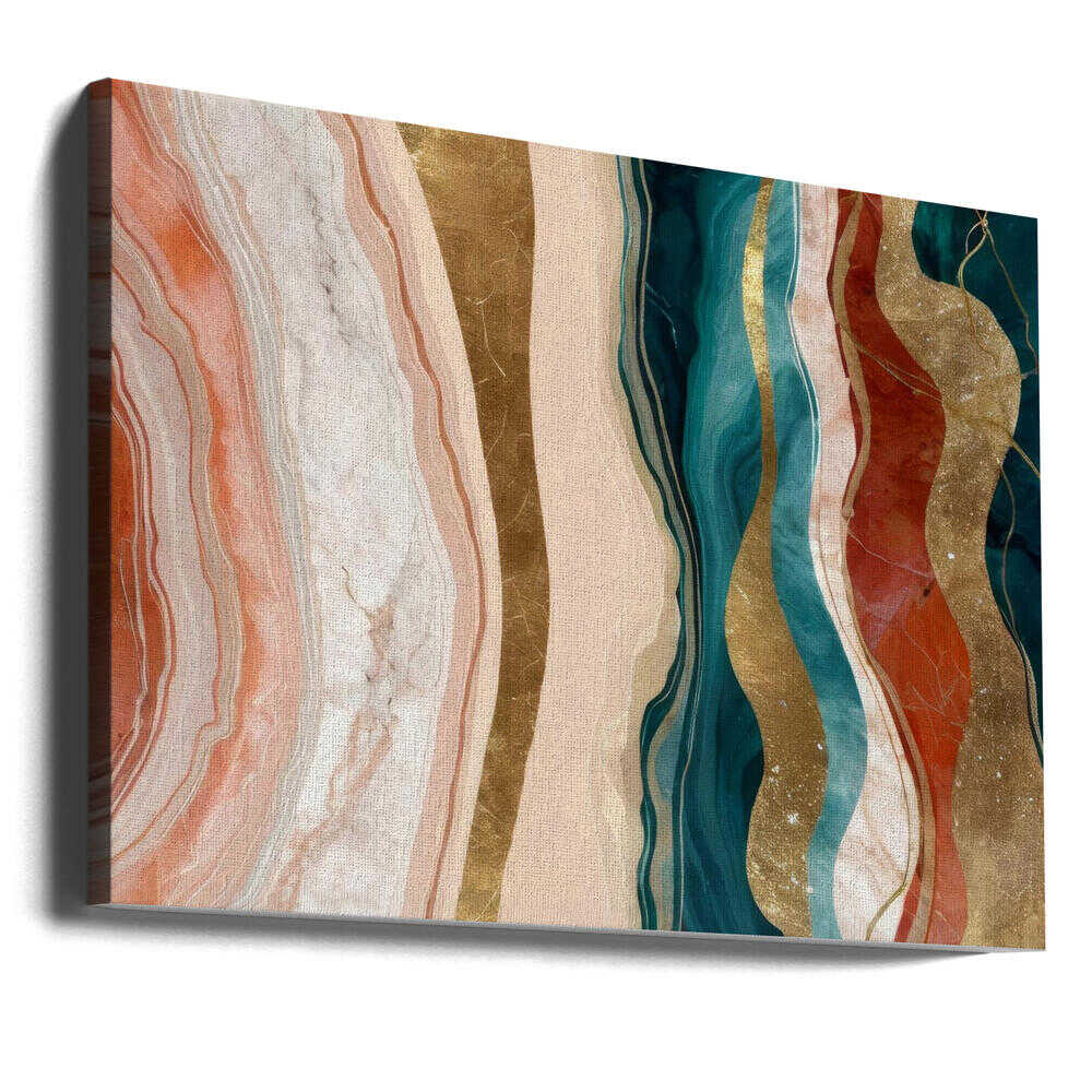 Elegant Golden Fluid Waves - Stretched Canvas, Poster or Fine Art Print - I Heart Wall Art - Poster Print, Canvas Print or Framed Art Print